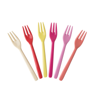 Set of 6 Melamine Forks Sunny Colours Collection Rice DK